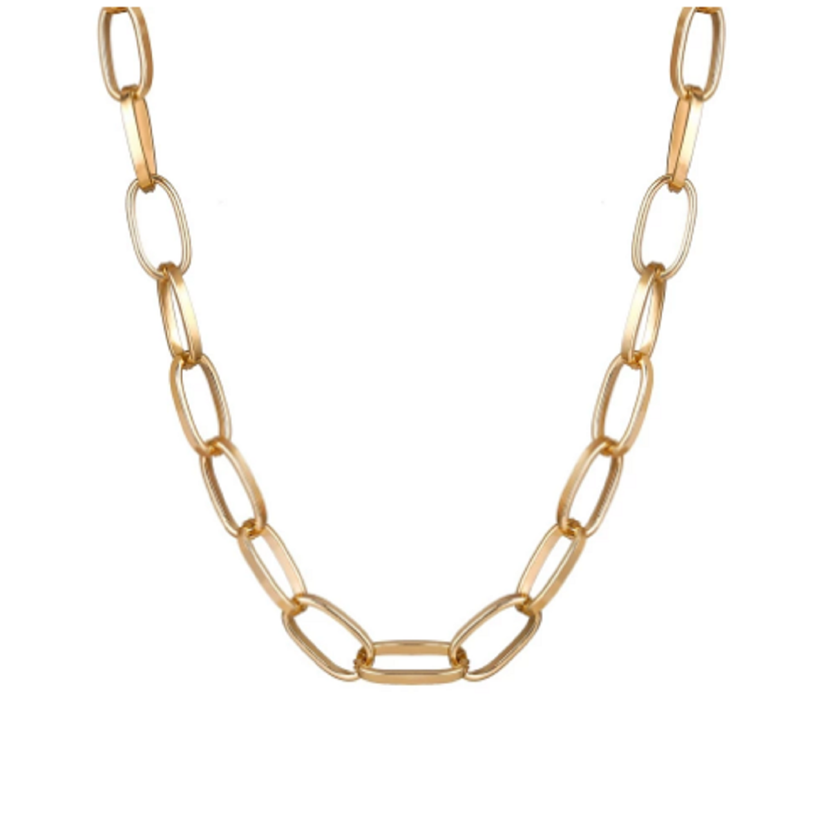 Women's Retro Curb Cuban Linked Chain Necklace - Gold/ Silver Coated