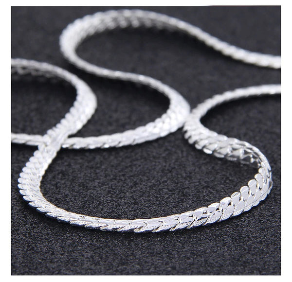 925 Sterling Silver 45cm/50cm/60cm Ornamental Unisex Fashion Necklace