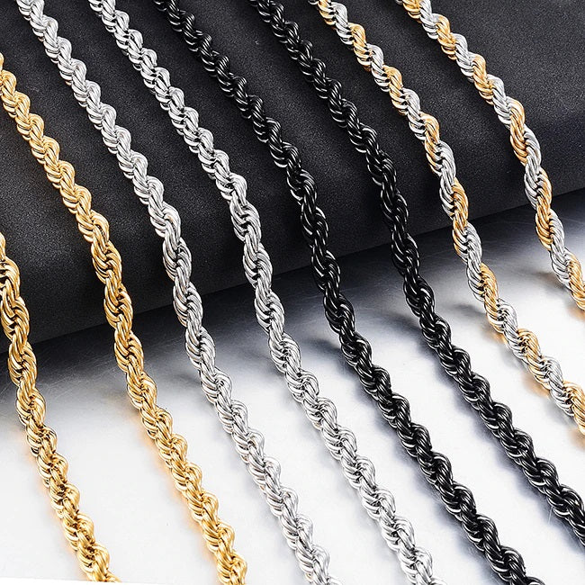 Stainless Steel Rope Chain 2mm-6mm Fashion Jewelry Necklace