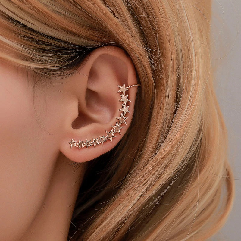 Bohemian Non-Piercing Crystal Rhinestone Ear Cuff Wrap Earrings for Women