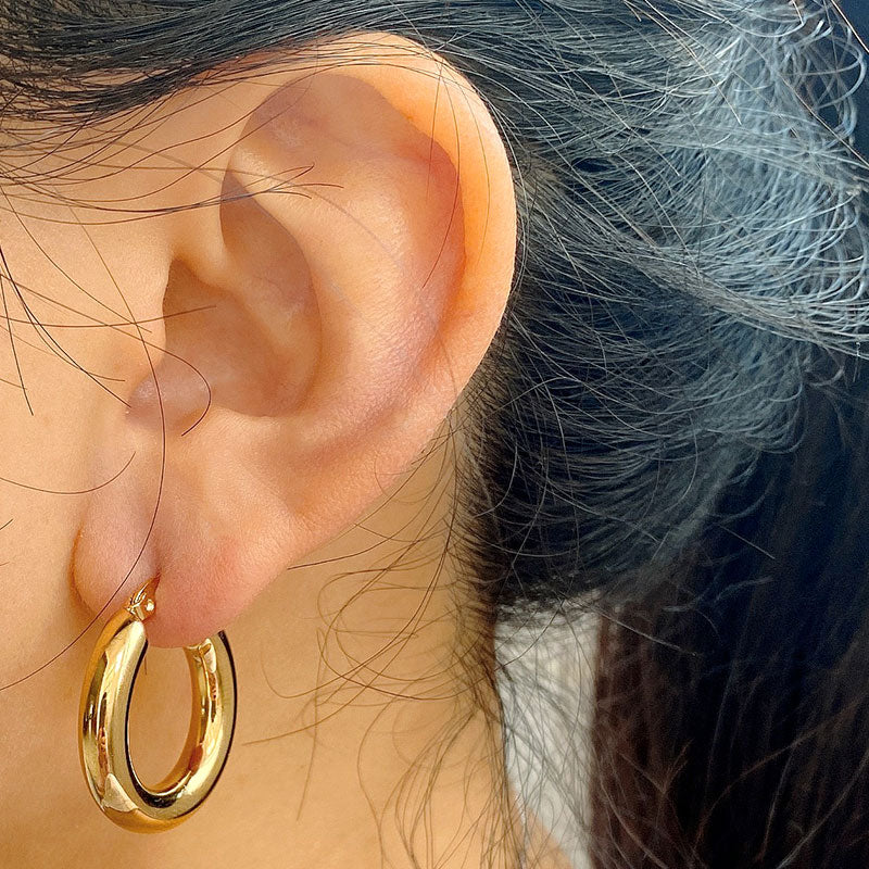 Steel Gold Hoop Fashion Earring Jewelry for Women