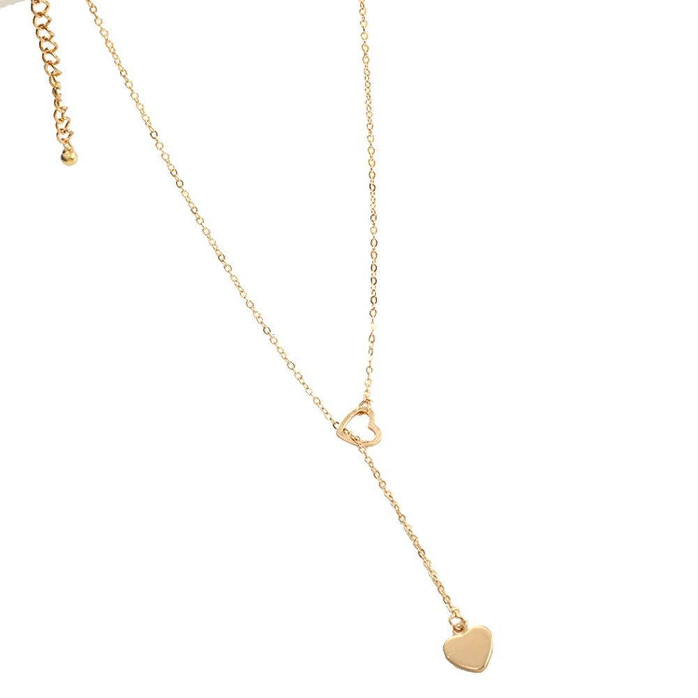 Trendy Minimalist Gold and Silver Pendant Chain Necklace