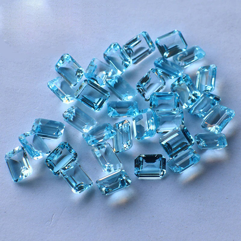 4 x 6mm Swiss Blue Topaz Aquamarine Loose Gemstone