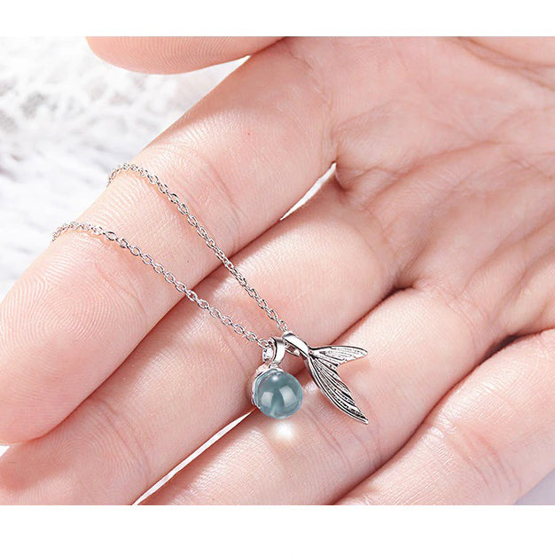 925 Sterling Silver Mermaid Pendant Necklace for Women