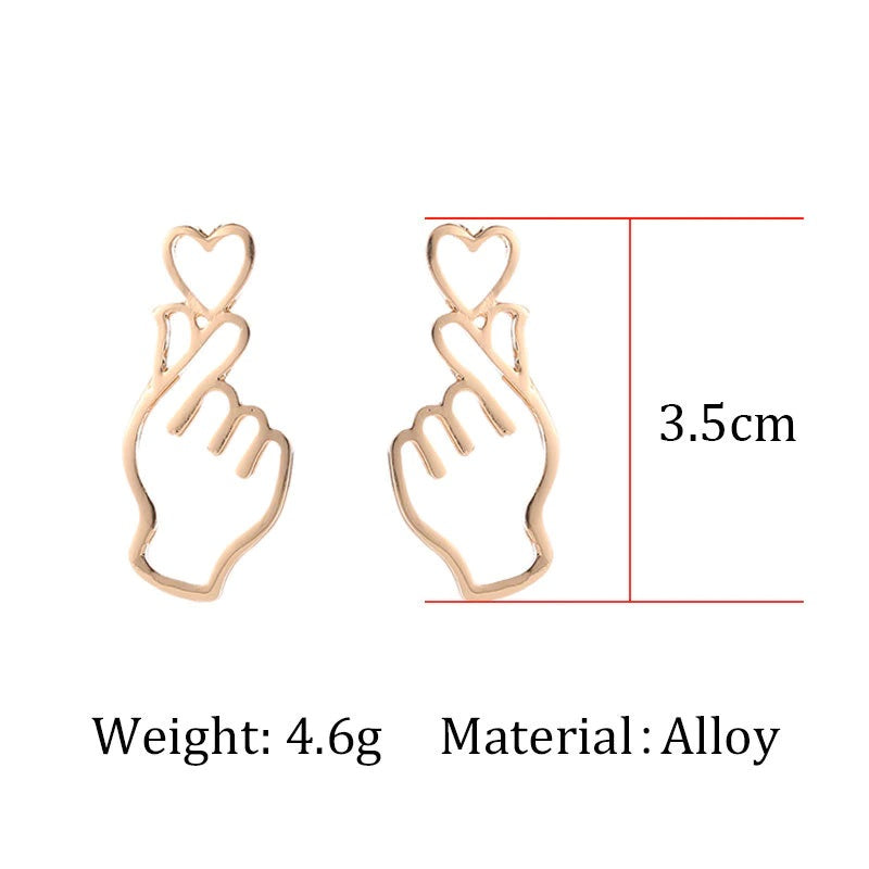 Simple Design Hollow Heart Simple Silver Drop Earrings
