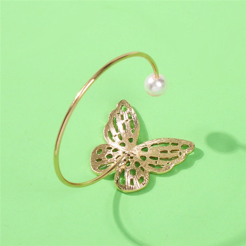 Fashion Rhinestone Butterfly Cuff Bracelets for Women