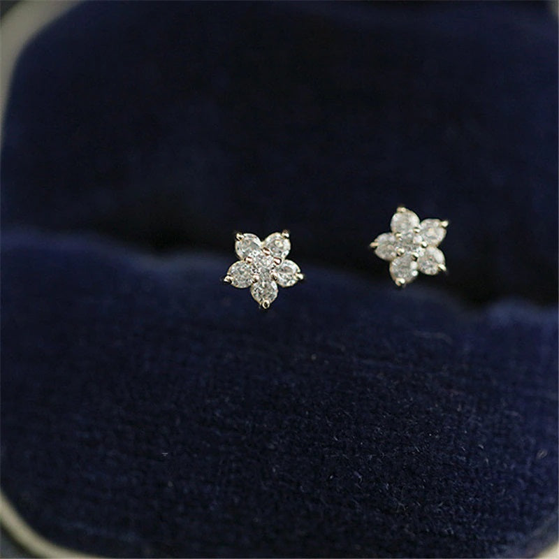 925 Sterling Silver Five-Point Star Earrings for Women