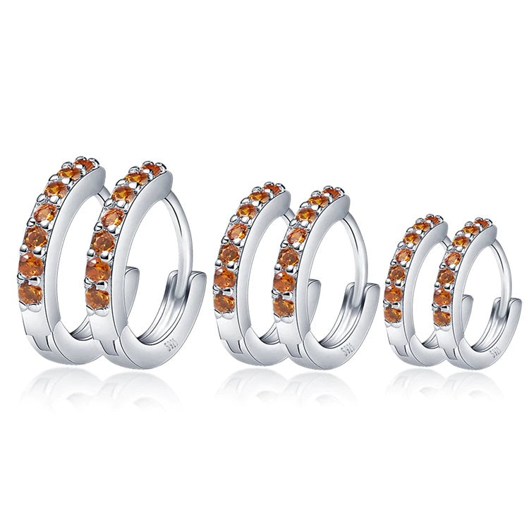 Cubic Zircon Colour Stone Hoop Earring Range