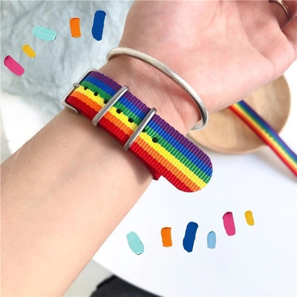 Unisex Rainbow Trendy Adjustable Wristband Bracelet
