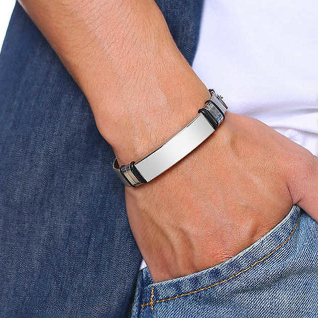 12mm Men’s Adjustable Stainless Steel Band Bracelets