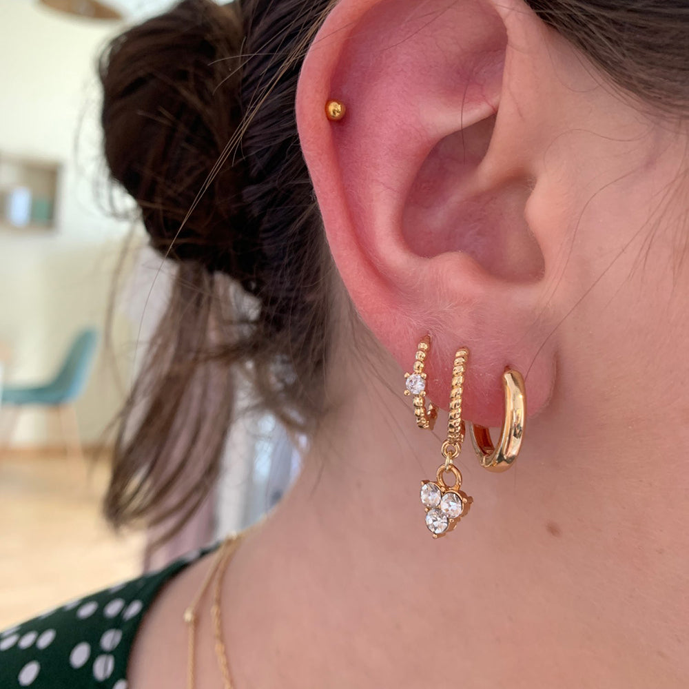 3/4/5 Pairs/Set Copper Alloy Hoop Earring Range for Women