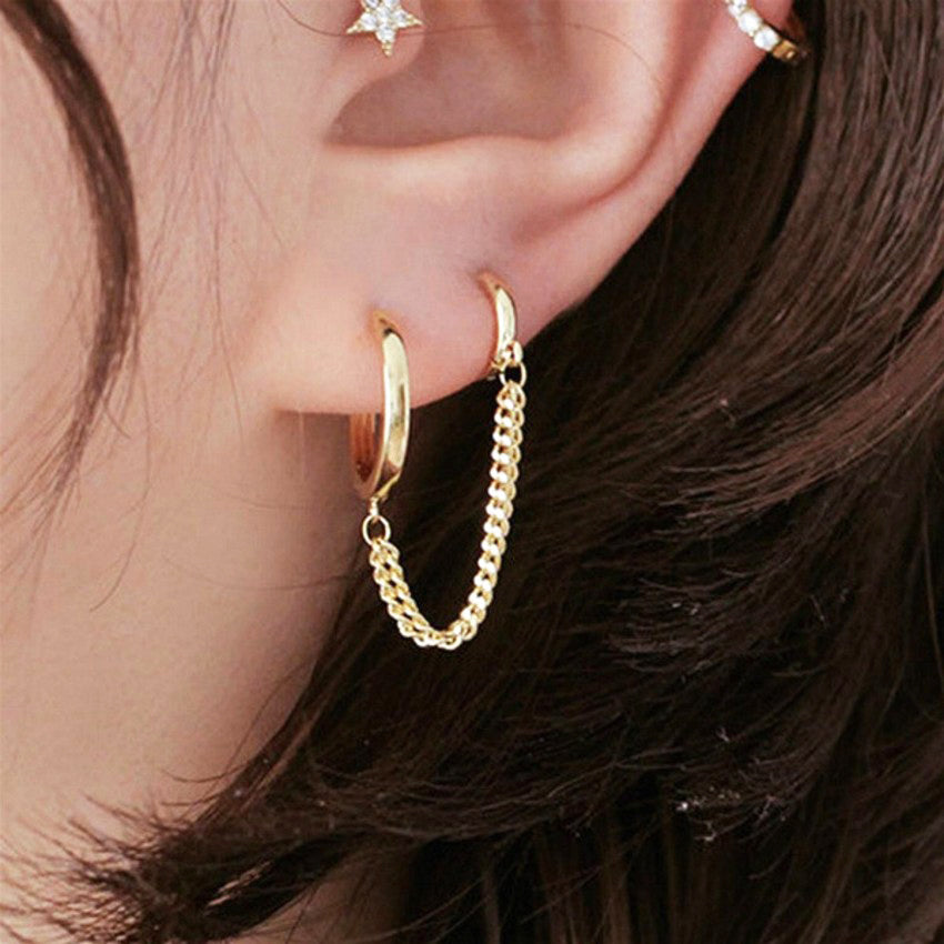 Fashion Silver/Stainless-Steel Clip Style Earing for Women