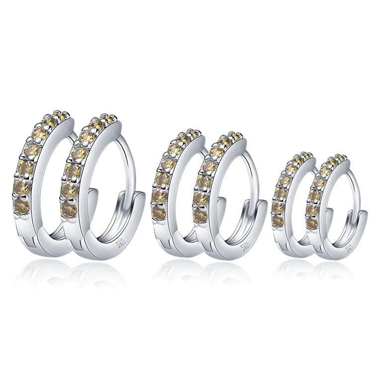 Cubic Zircon Colour Stone Hoop Earring Range