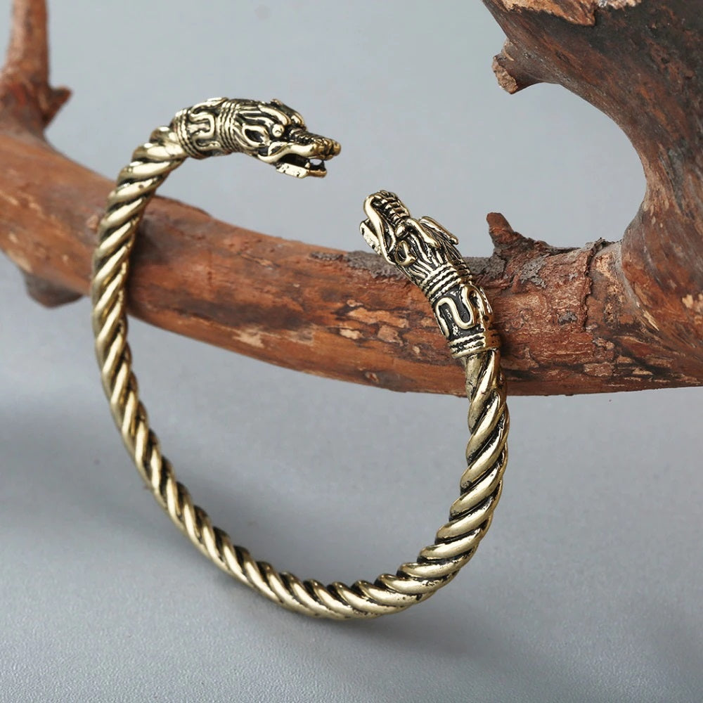 Nordic Viking Dragon Head Jewelry Bangle