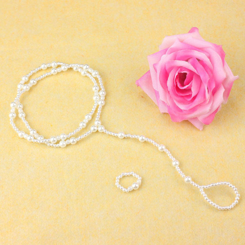 Imitation Pearl Stylish Barefoot Anklet Chain
