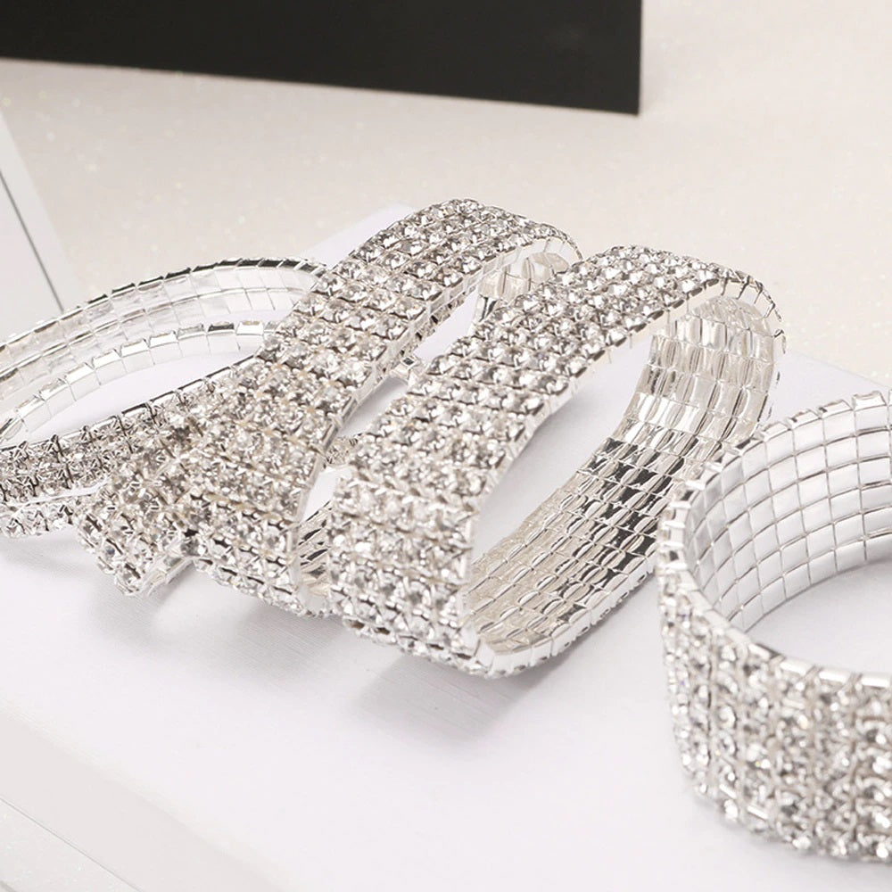 Fashion Multilayer Crystal Stretch Shine Bracelets for Women