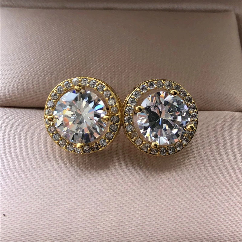 Women’s Crystal Stud Vintage Silver Zircon Stud Earrings