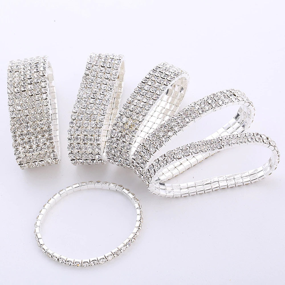 Fashion Multilayer Crystal Stretch Shine Bracelets for Women