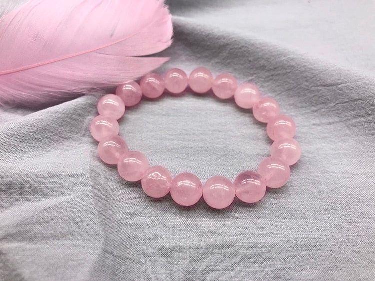 Pink Natural Stone Elastic Bracelet Jewelry