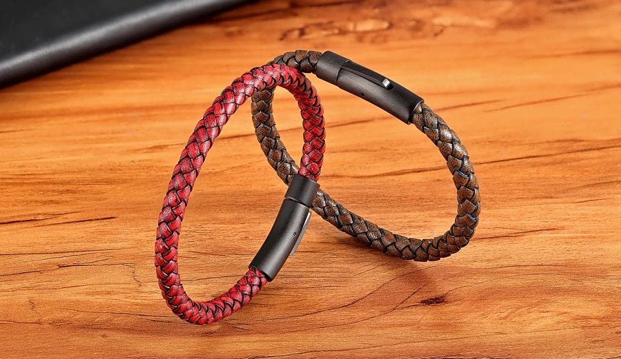 Classic Men’s Leather Accessory Bracelet