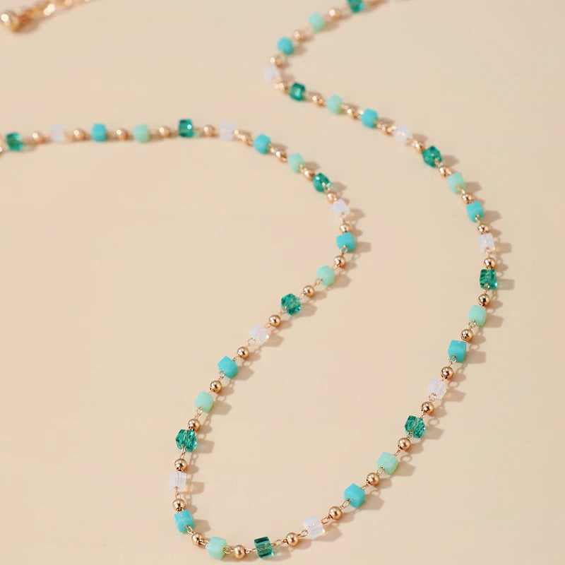 Bohemian Colourful Bead Chain Choker Necklace for Women