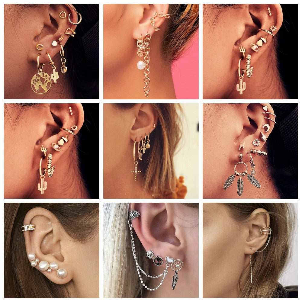 Multivariant Fashion Non-Piercing Clip Earring Jewelry for Women