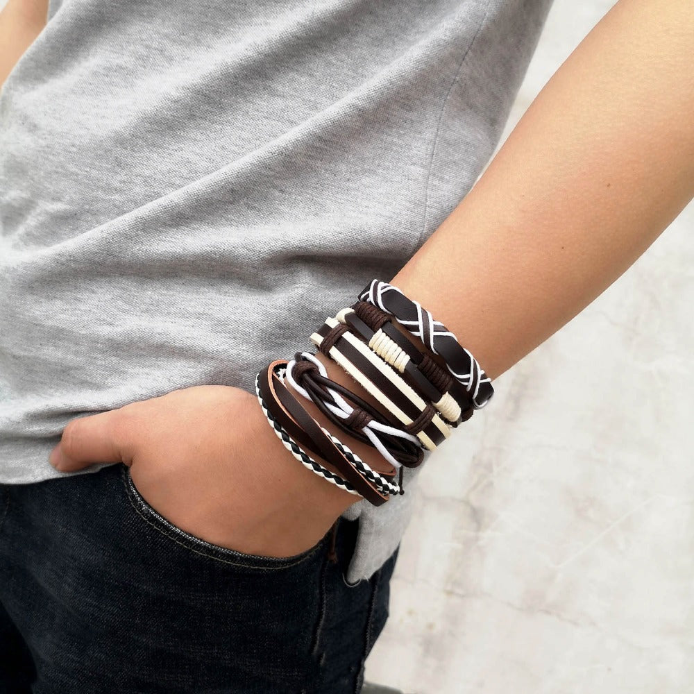 Men’s Vintage Gothic Multilayer Braided Bracelet