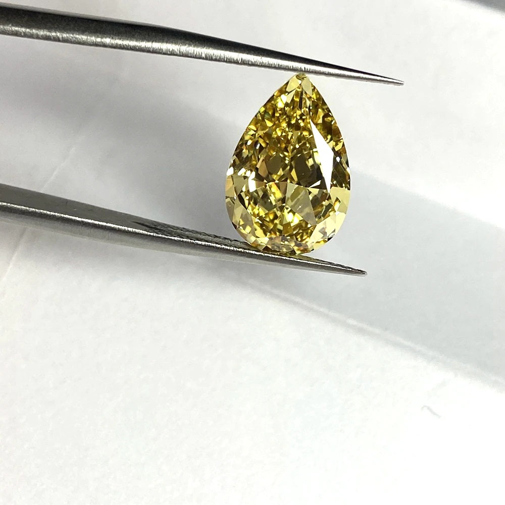 Meisidian 6A 9x13.5mm Water Drop Yellow Diamond Stone