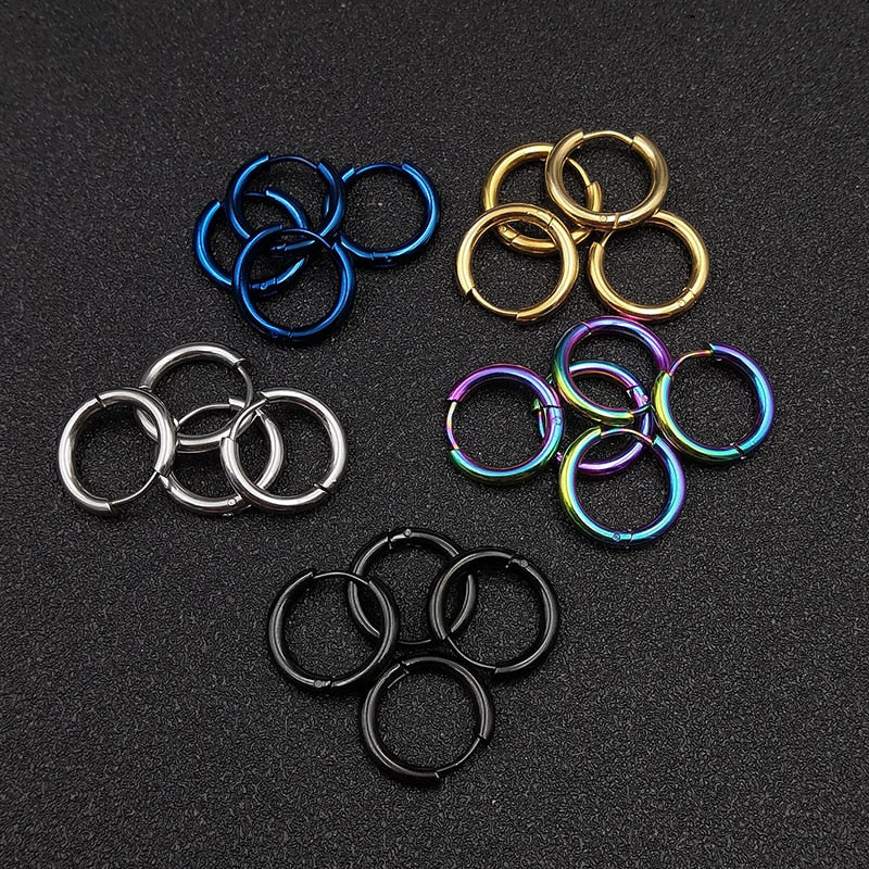 10Pcs/lot Stainless Steel Multicolour Hoop Earring Range