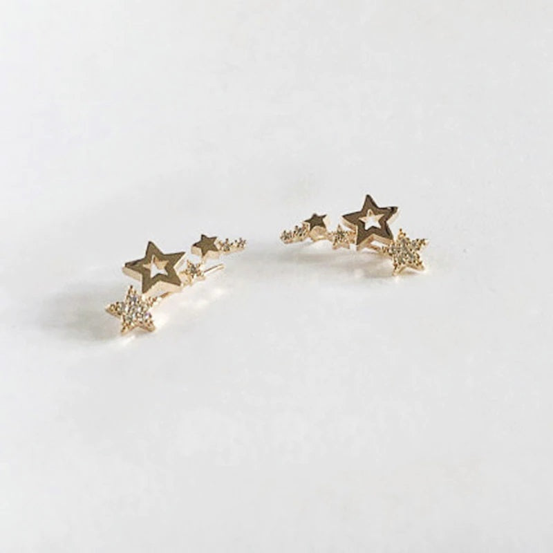 Star Shiny Zircon Drop Earrings