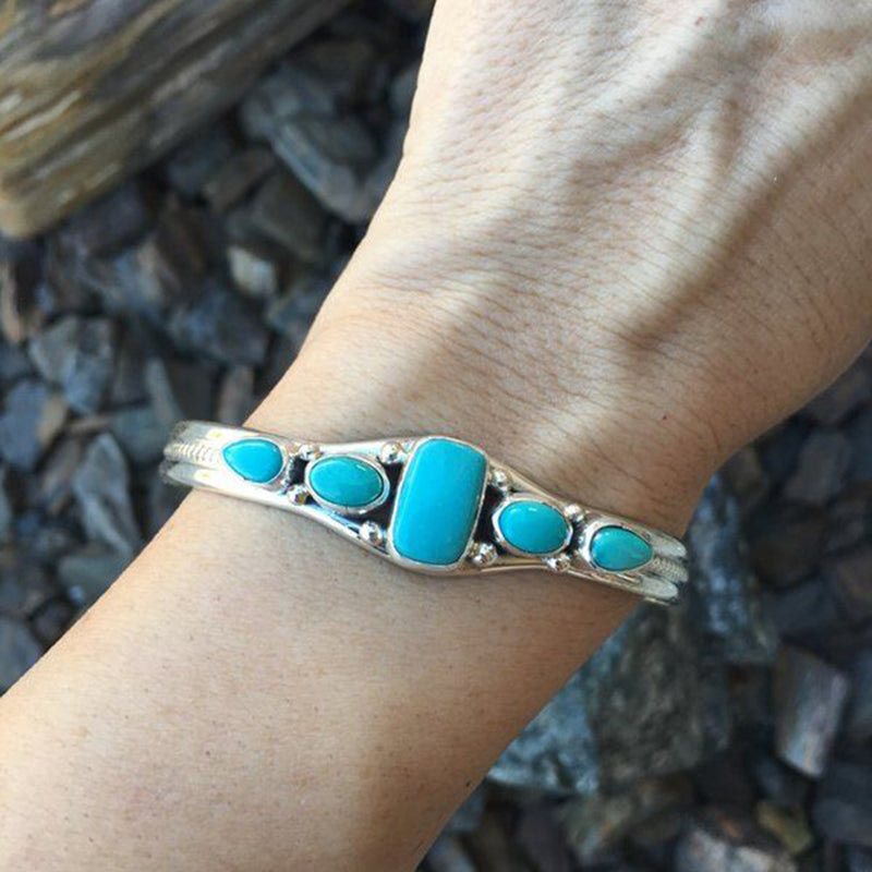 Vintage Turquoise Natural Stone Elegant Bracelet