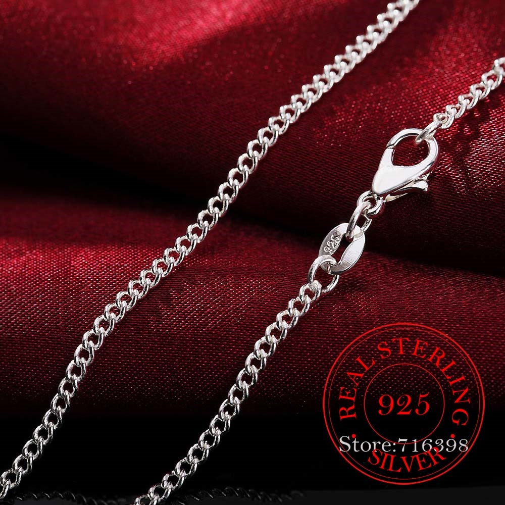925 Sterling Silver 16-30 inch Thin Side Chain Necklace for Women and Kids