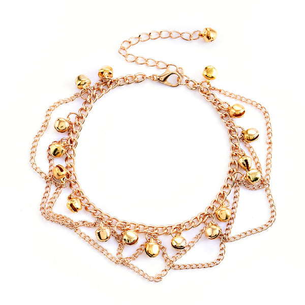 Women’s Tassel Chain Gold Anklet Bracelet with Bells