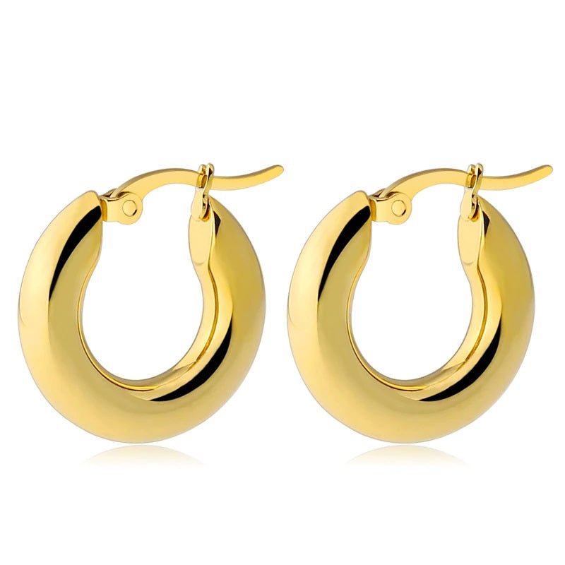 Steel Gold Hoop Fashion Earring Jewelry for Women