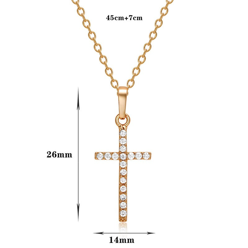 Jewelry for Unisex- Fashion Crystal Cross Pendant Necklace