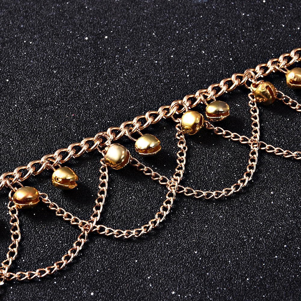 Women’s Tassel Chain Gold Anklet Bracelet with Bells