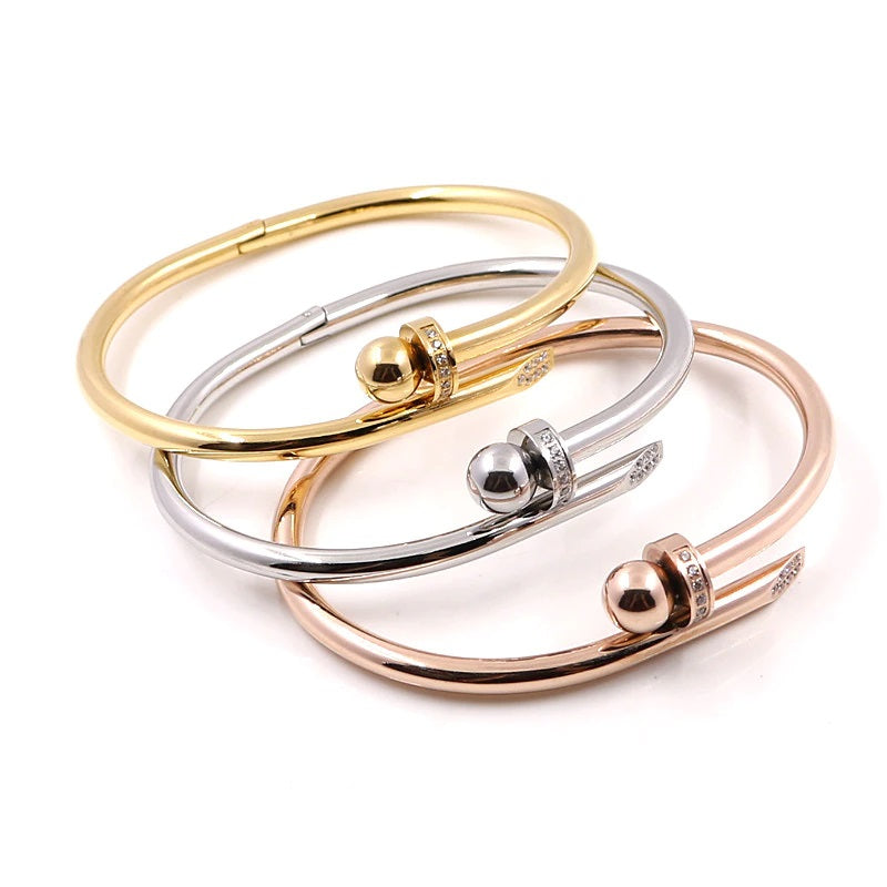 Stainless Steel Gold Luxury Stylish Bracelet Bangles for Women