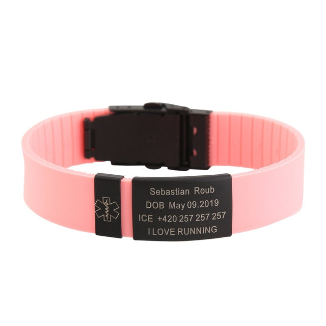 Personalised Custom Kid’s SOS ID Safety Wristband Bracelet