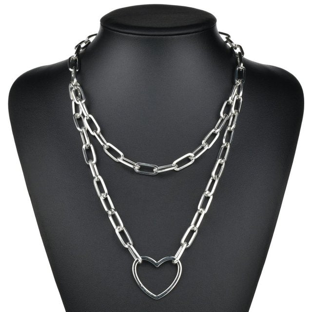 Jazzy Hip Hop Styled Gold/ Silver Finished Chain Necklace