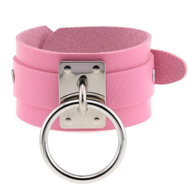 Fashion Gothic Punk Leather Unisex O-Round Bracelet