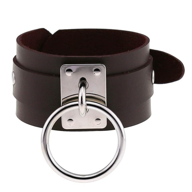 Fashion Gothic Punk Leather Unisex O-Round Bracelet