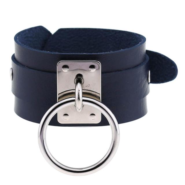 Fashion Gothic Punk Leather Unisex O-Round Bracelet