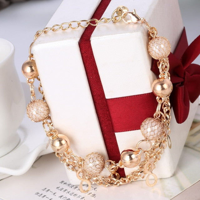 Women’s Crystal Gold Chain Charm Bracelets