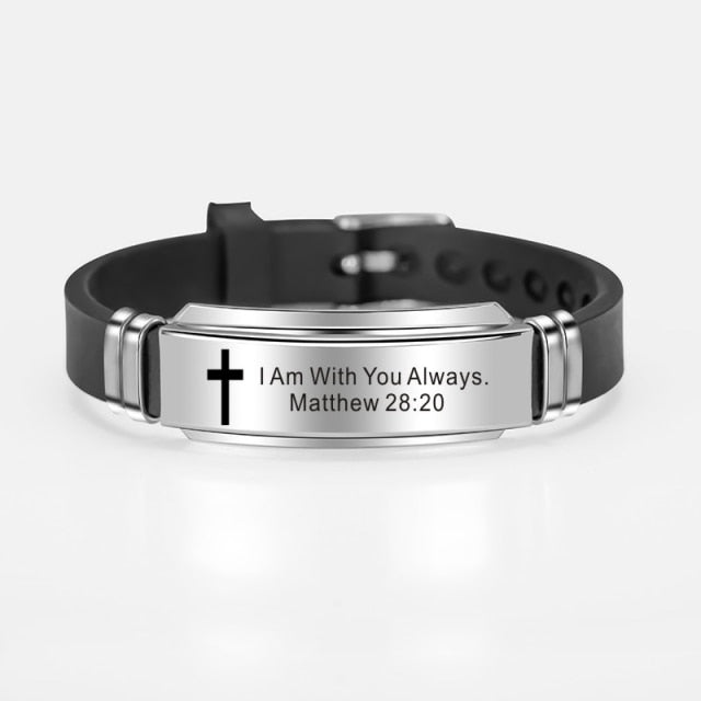 Trendy Stainless-Steel Silicone Wristband Bracelets