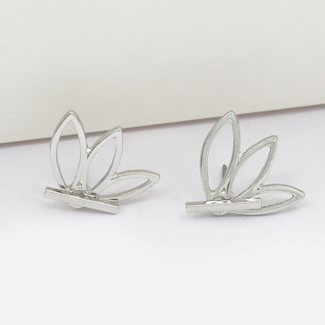 Simple Design Hollow Heart Simple Silver Drop Earrings