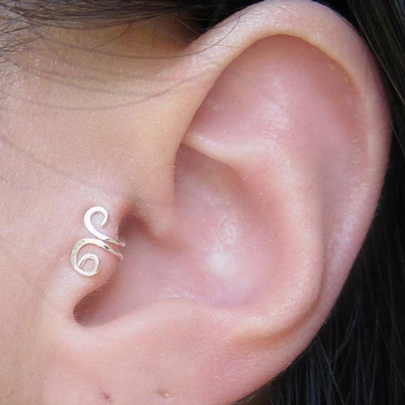 1 Pcs Original  Totem Tragus Clip On Earring For Women Boho Non Piercing Cartilage Earring boucle d'oreille femme 2021