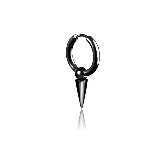 Punk Black Stainless Steel Gothic Earrings for Men and Women