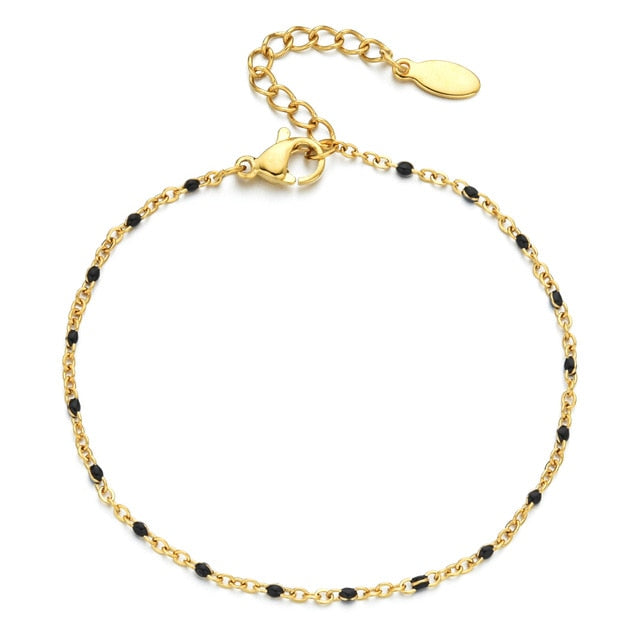 Bohemian Stainless-Steel Enamel Jewelry Bracelet