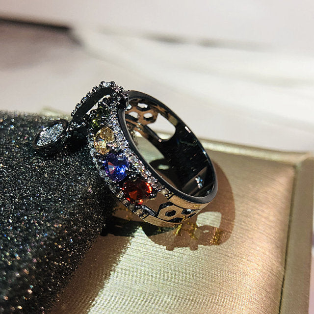 Vintage Zircon Studded Luxury Fashion Engagement Ring