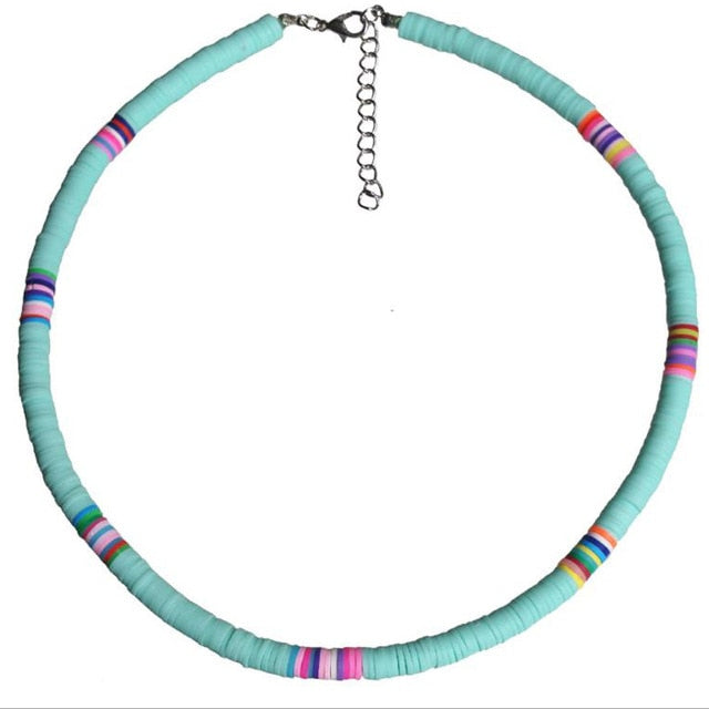 4/6/8mm 20 colours Polymer Ring Colourful Casual Wear Necklace for Women
